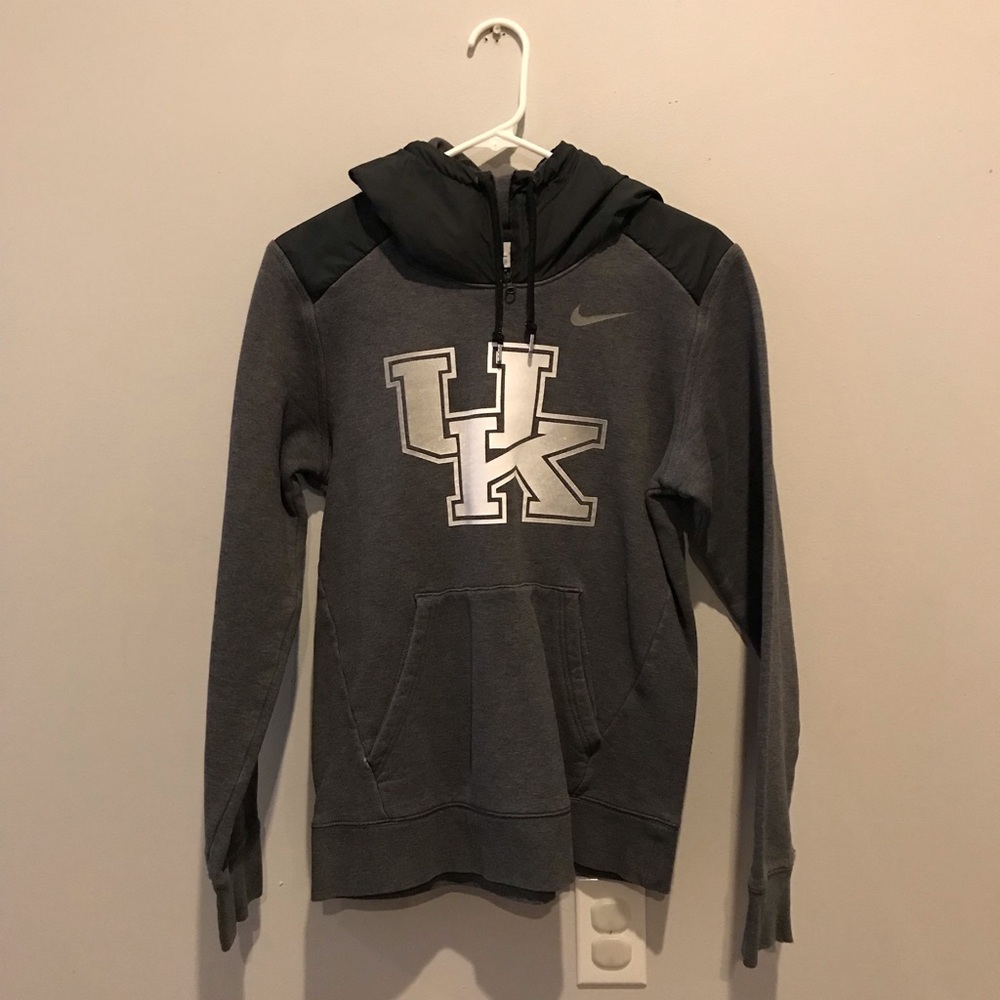 Nike Gray and Black Women's Hoodie